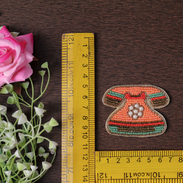 Pair of Retro Chic Beaded Telephone Applique Patch