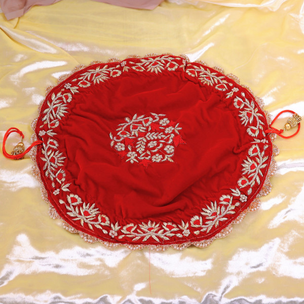 Premium Velvet Godh Bharai Cover with Handcrafted Beaded Embroidery