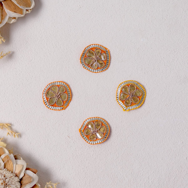 Pack of 25pc Handmade Gota Patti Applique Patches – Festive DIY Craft & Sew-on Embroidered Motifs