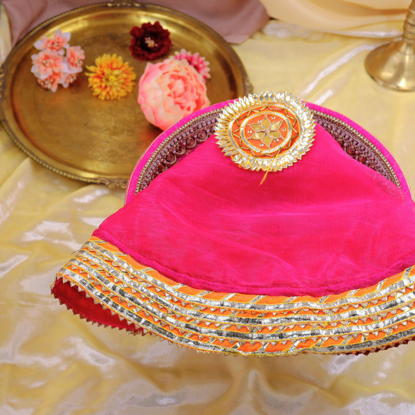 Handcrafted Gota Patti Embroidery Tissue Godh Bharai Cover