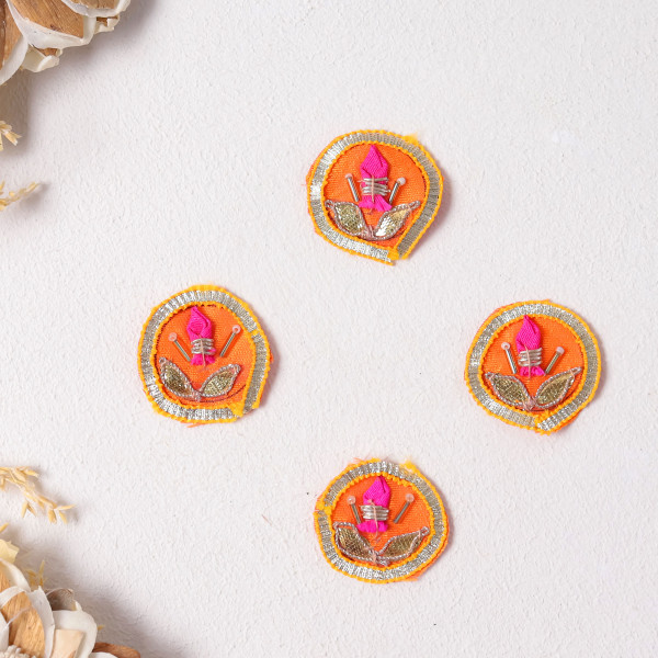 Pack Of 25Pcs Traditional  Gota Bud Patti Embroidery Applique Motif Patches