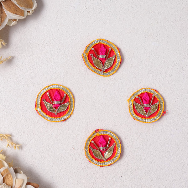 Pack Of 25Pcs Traditional  Gota Bud Patti Embroidery Applique Motif Patches