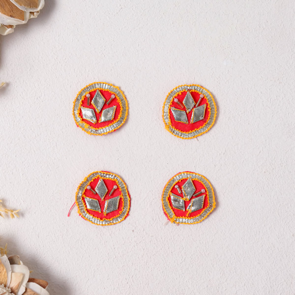 Pack Of  25Pcs Traditional Rajasthani Gota Patti Flower Patches | Festive Dress Borders & Appliques