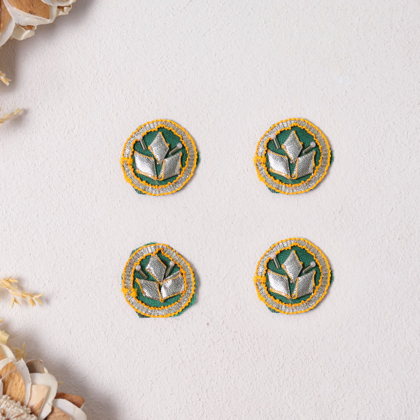 Pack Of  25Pcs Traditional Rajasthani Gota Patti Flower Patches | Festive Dress Borders & Appliques