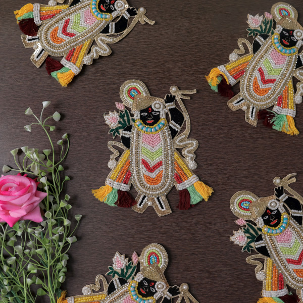 Handcrafted Thread Embroidery Shrinathji Applique Patch