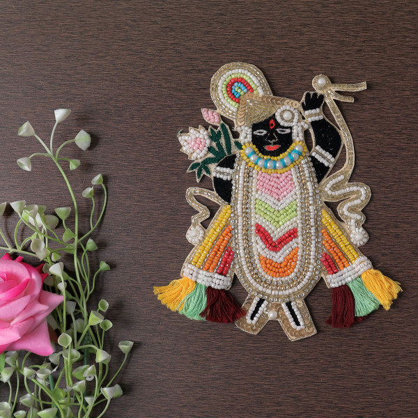 Handcrafted Thread Embroidery Shrinathji Applique Patch