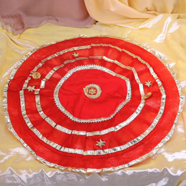 Handcrafted Embellished Gota Patti Godh Bharai Cover & Shagun Potli Set