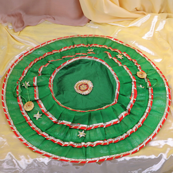 Handcrafted Embellished Gota Patti Godh Bharai Cover & Shagun Potli Set