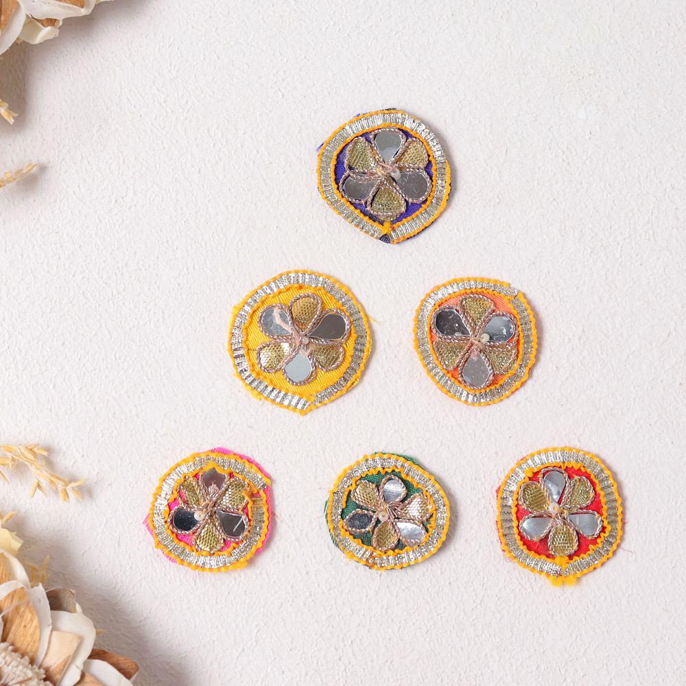 Image of Pack Of 25pcs Premium Gota Patti &amp; Mirror Embellished Dress Applique Patches