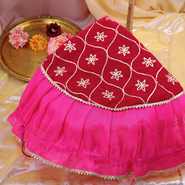 Embellished Gota Patti Godh Bharai Thali Cover / Shagun Rumal