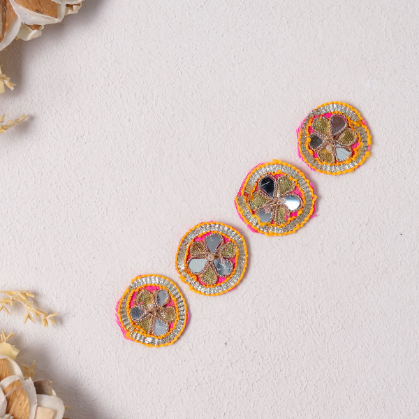 Pack Of 25pcs Premium Gota Patti & Mirror Embellished Dress Applique Patches