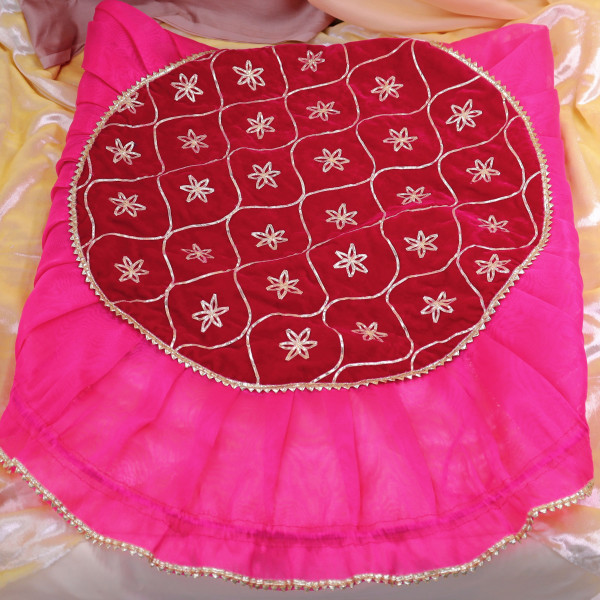Embellished Gota Patti Godh Bharai Thali Cover / Shagun Rumal