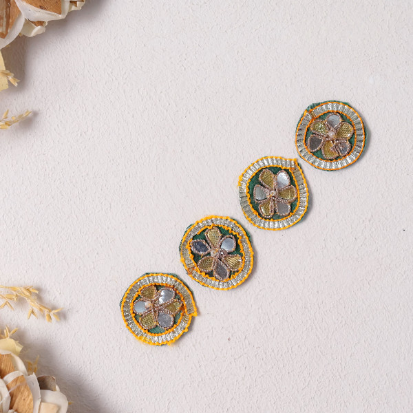 Pack Of 25pcs Premium Gota Patti & Mirror Embellished Dress Applique Patches