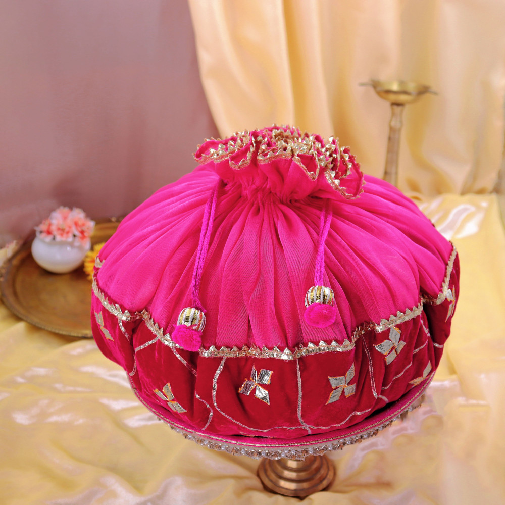 Image of Handcrafted Gota Patti Embroidery Godh Bharai Shagun Cover