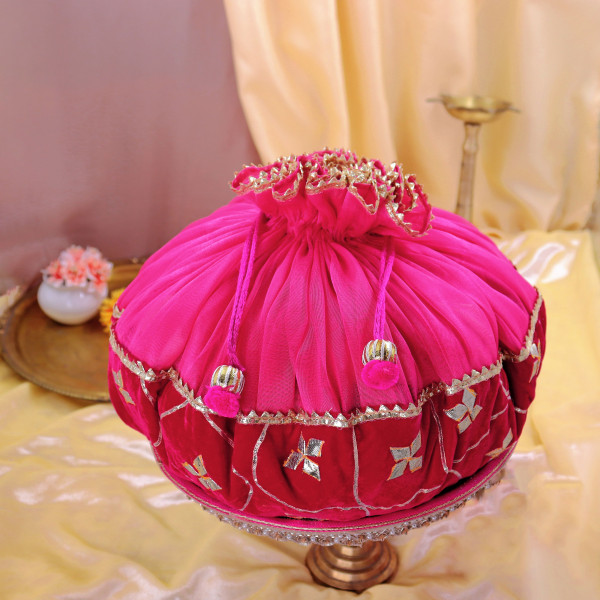Handcrafted Gota Patti Embroidery Godh Bharai Shagun Cover