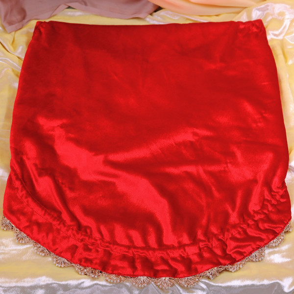 Royal Red Velvet Godh Bharai Ritual Cover with Gota Patti Work