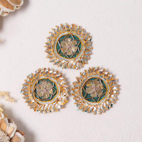 Pack of 10Pcs Luxury Gota Patti Floral Applique Motif | Premium Dress Embellishment Patch