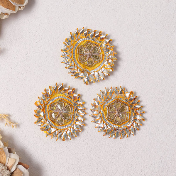 Pack of 10Pcs Luxury Gota Patti Floral Applique Motif | Premium Dress Embellishment Patch