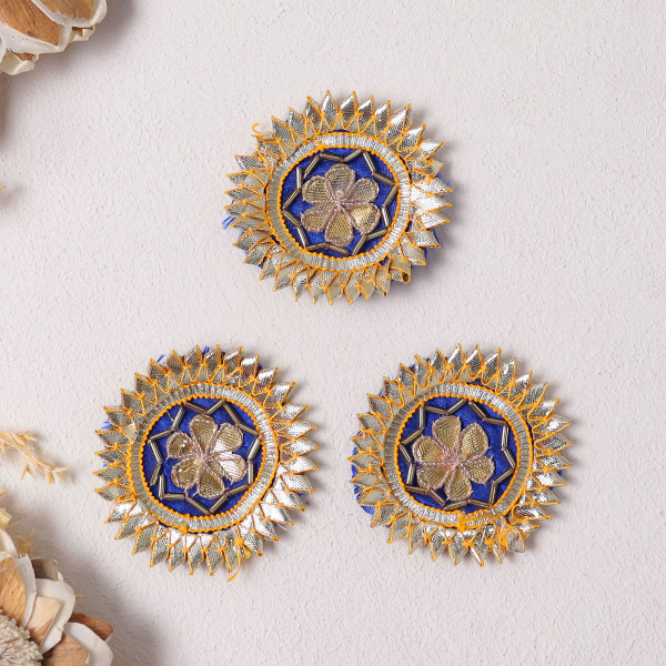 Pack of 10Pcs Luxury Gota Patti Floral Applique Motif | Premium Dress Embellishment Patch
