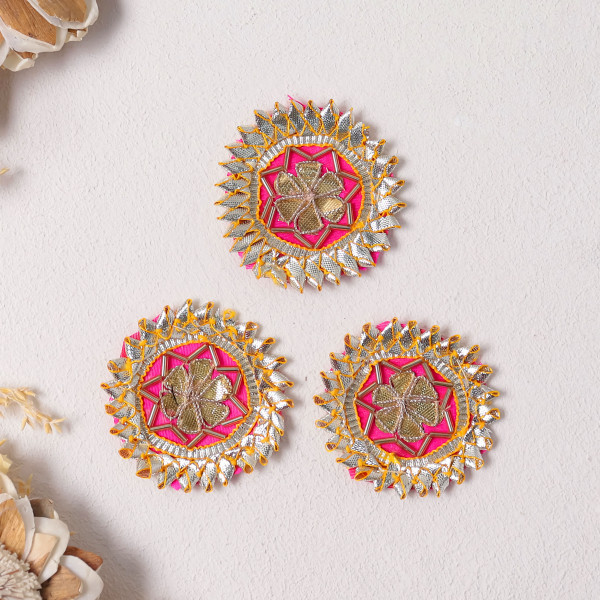 Pack of 10Pcs Luxury Gota Patti Floral Applique Motif | Premium Dress Embellishment Patch