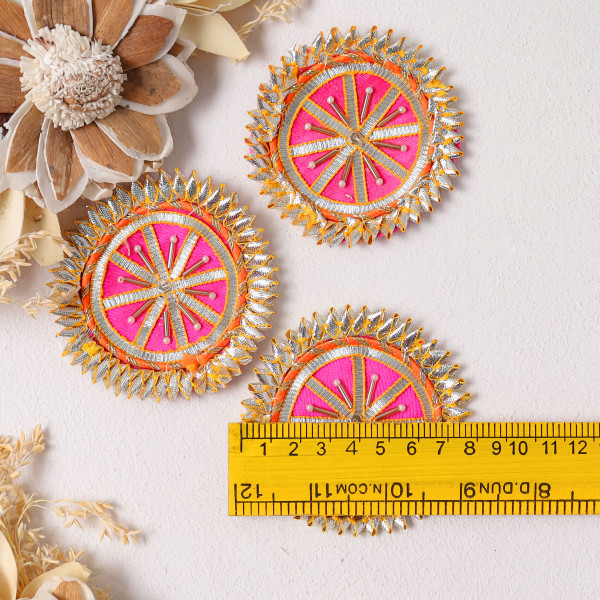 Pack Of 10Pcs Handmade Gota Patti & Bead Embellished Applique Patch for Dresses