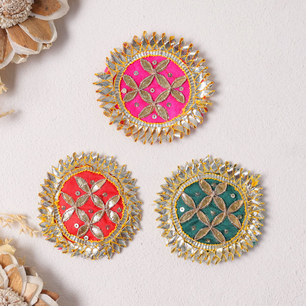 Pack Of 10Pcs Traditional Gota Patti Floral Applique Motif Patches