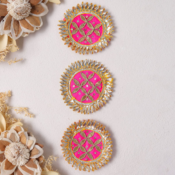 Pack Of 10Pcs Traditional Gota Patti Floral Applique Motif Patches