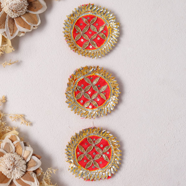 Pack Of 10Pcs Traditional Gota Patti Floral Applique Motif Patches
