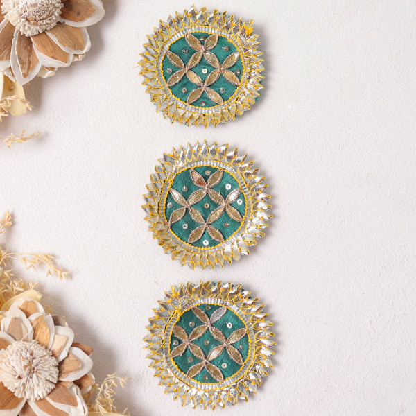 Pack Of 10Pcs Traditional Gota Patti Floral Applique Motif Patches