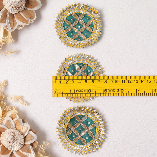 Pack Of 10Pcs Traditional Gota Patti Floral Applique Motif Patches