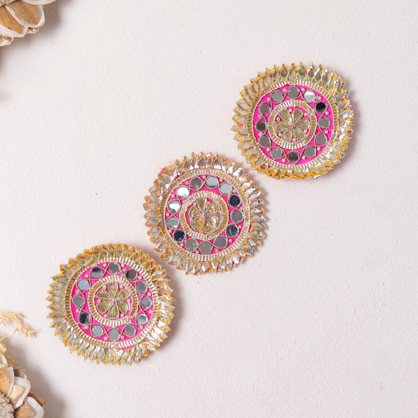Pack Of 10pcs Traditional Gota Patti Mirror Work Applique Patch / Ethnic Dress Motif