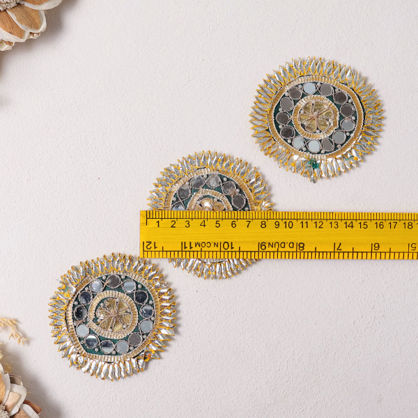 Pack Of 10pcs Traditional Gota Patti Mirror Work Applique Patch / Ethnic Dress Motif