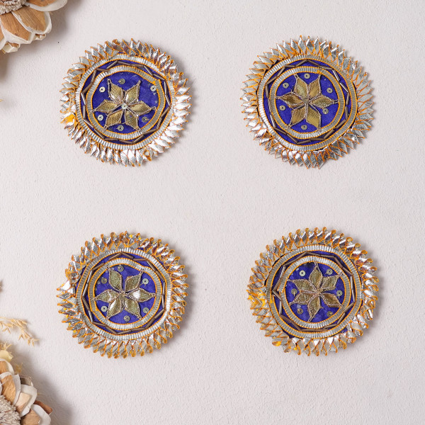 Pack Of 10Pcd Luxury Gota Patti & Beaded Embellished Floral Dress Patch