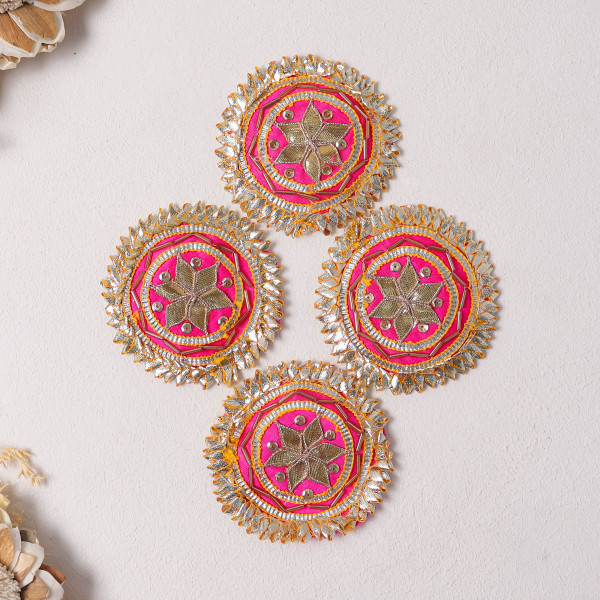 Pack Of 10Pcd Luxury Gota Patti & Beaded Embellished Floral Dress Patch
