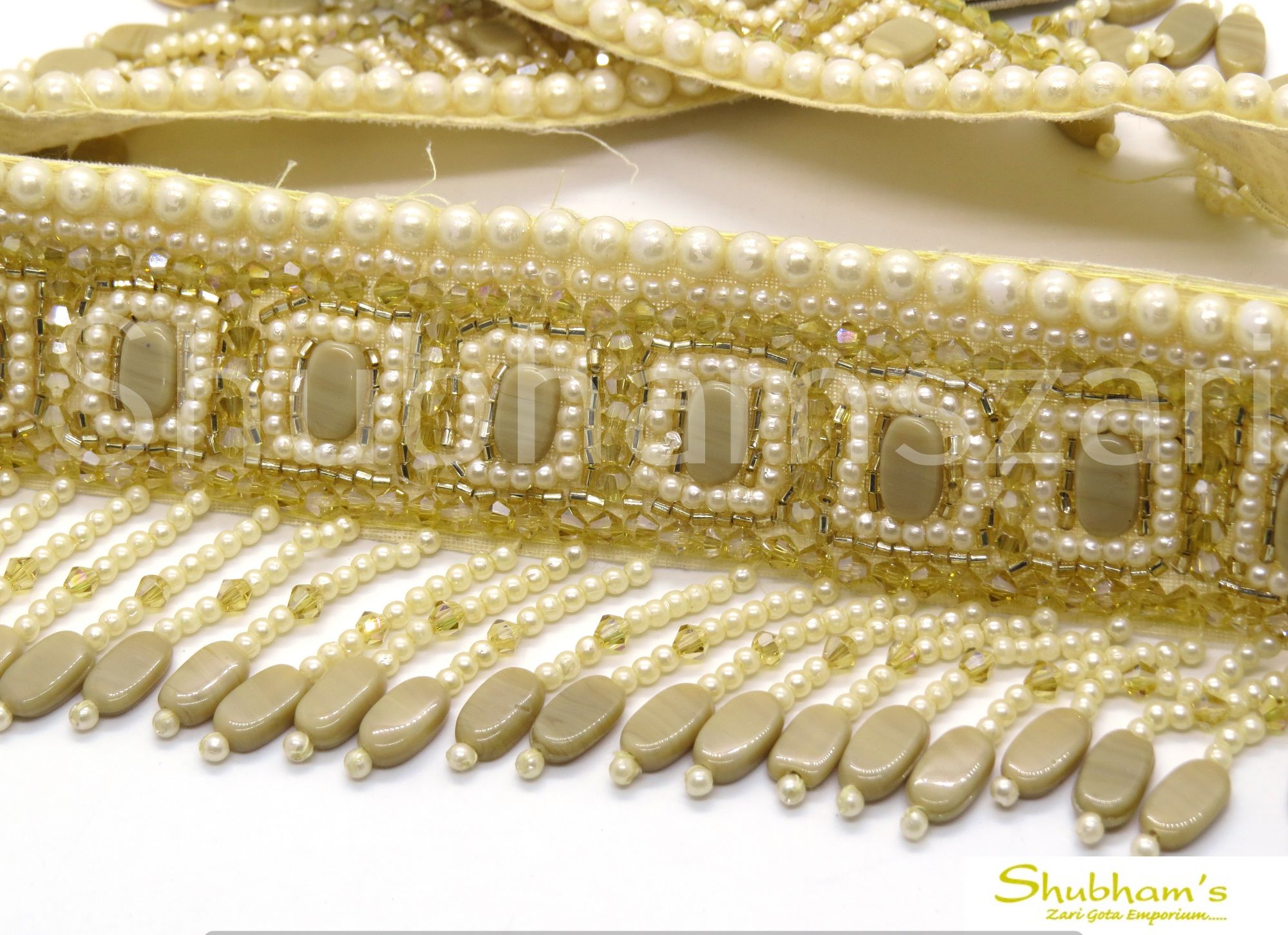 Indian Wedding Traditional Handmade Pearl Beaded Stone Work Waist