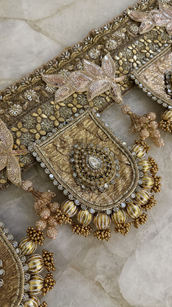 Golden Zardozi Tissue Bandarwal (Toran)