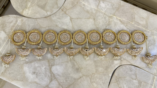 Golden Gota Patti Bandarwal with Mirror Work | Traditional Toran