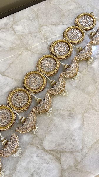 Golden Gota Patti Bandarwal with Mirror Work | Traditional Toran