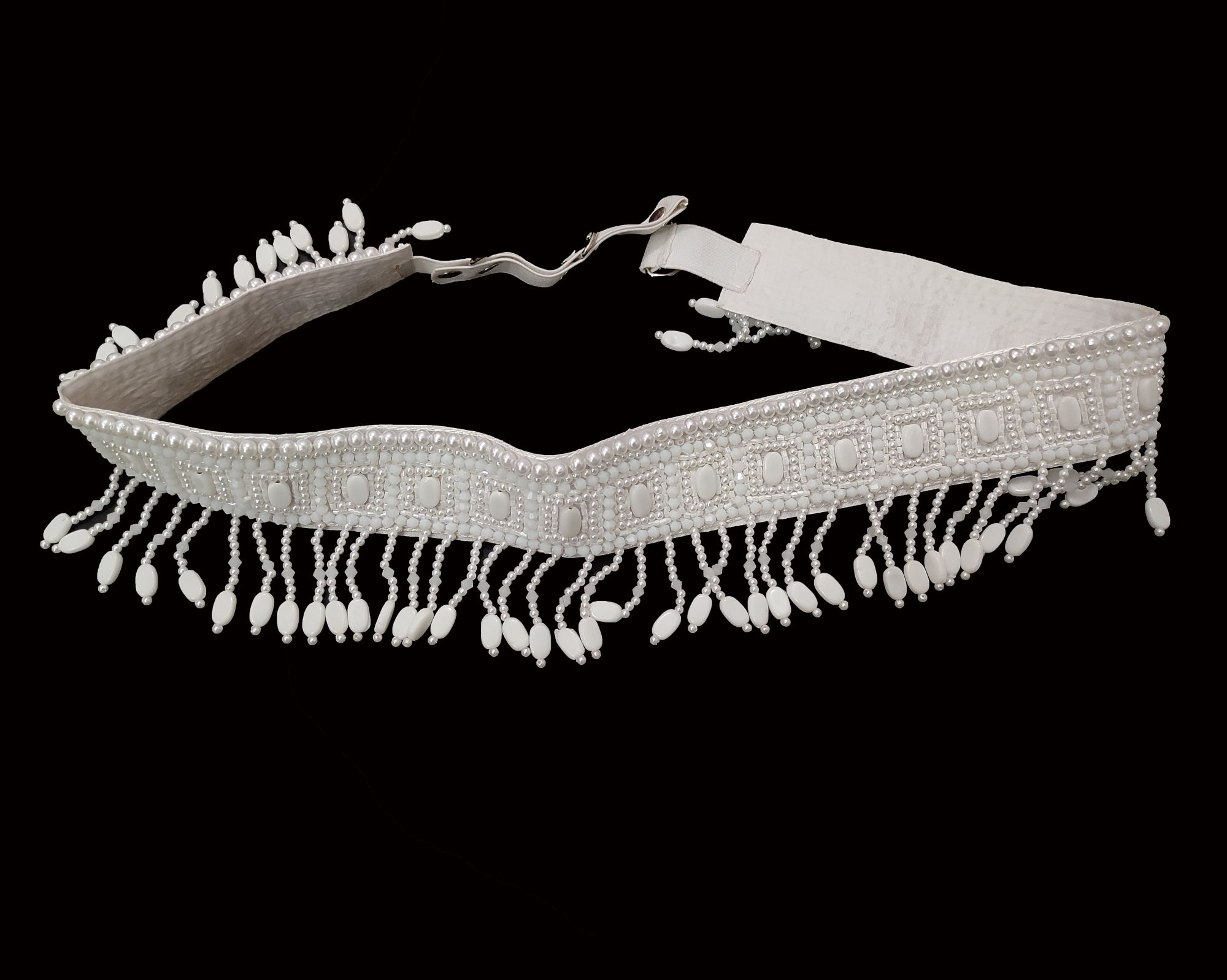 Indian Wedding Traditional Handmade Pearl Beaded Stone Work Waist