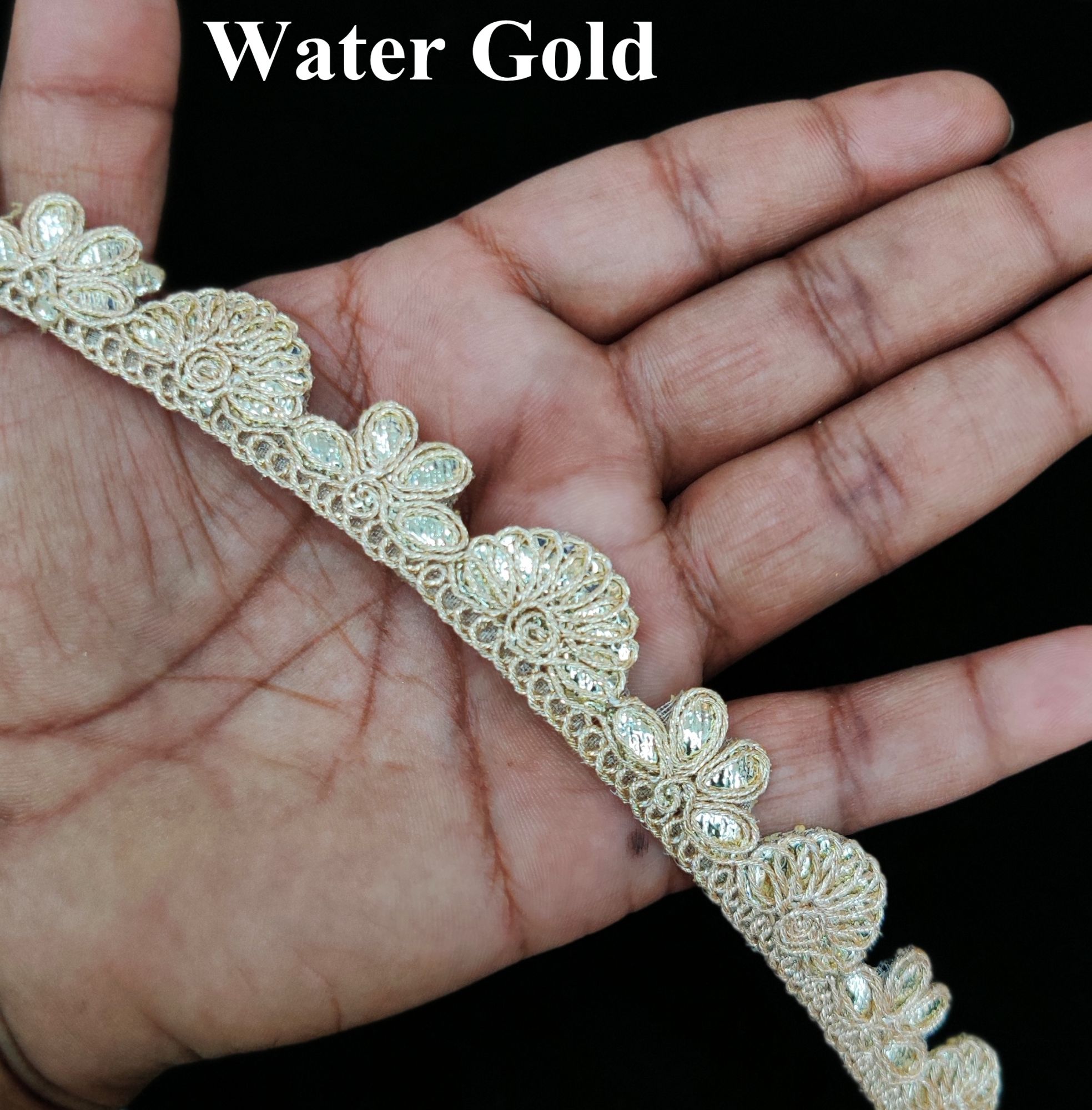 2cm Indan Gota Patti Embroidered Fabric Lace Border India Wedding Sari Border Lace | Dress Embellishment 2cm Indan Gota Patti Embroidered Fabric Lace Border India Wedding Sari Border Lace | Dress Embellishment