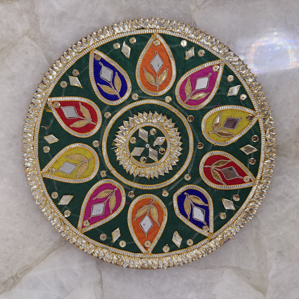 Image of Green Gota Patti Rangoli – 9 Inches