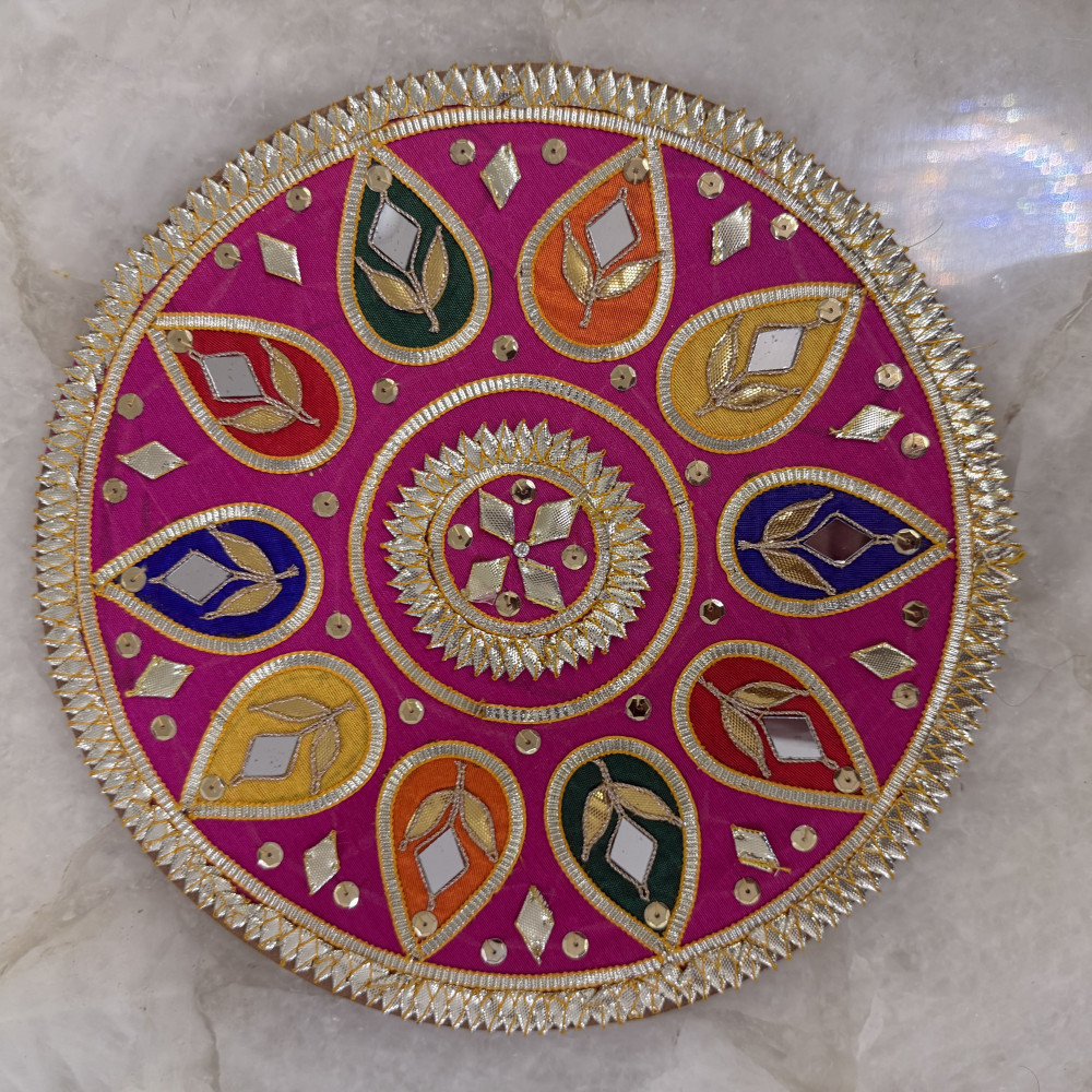 Image of Pink Gota Patti Rangoli – 9 Inches