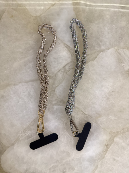 Rhinestone Braided Wrist Sling