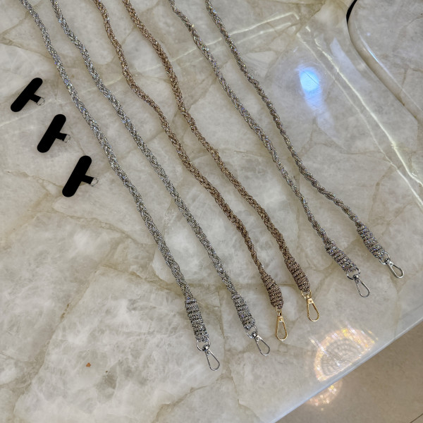 Rhinestone Braided Mobile Sling