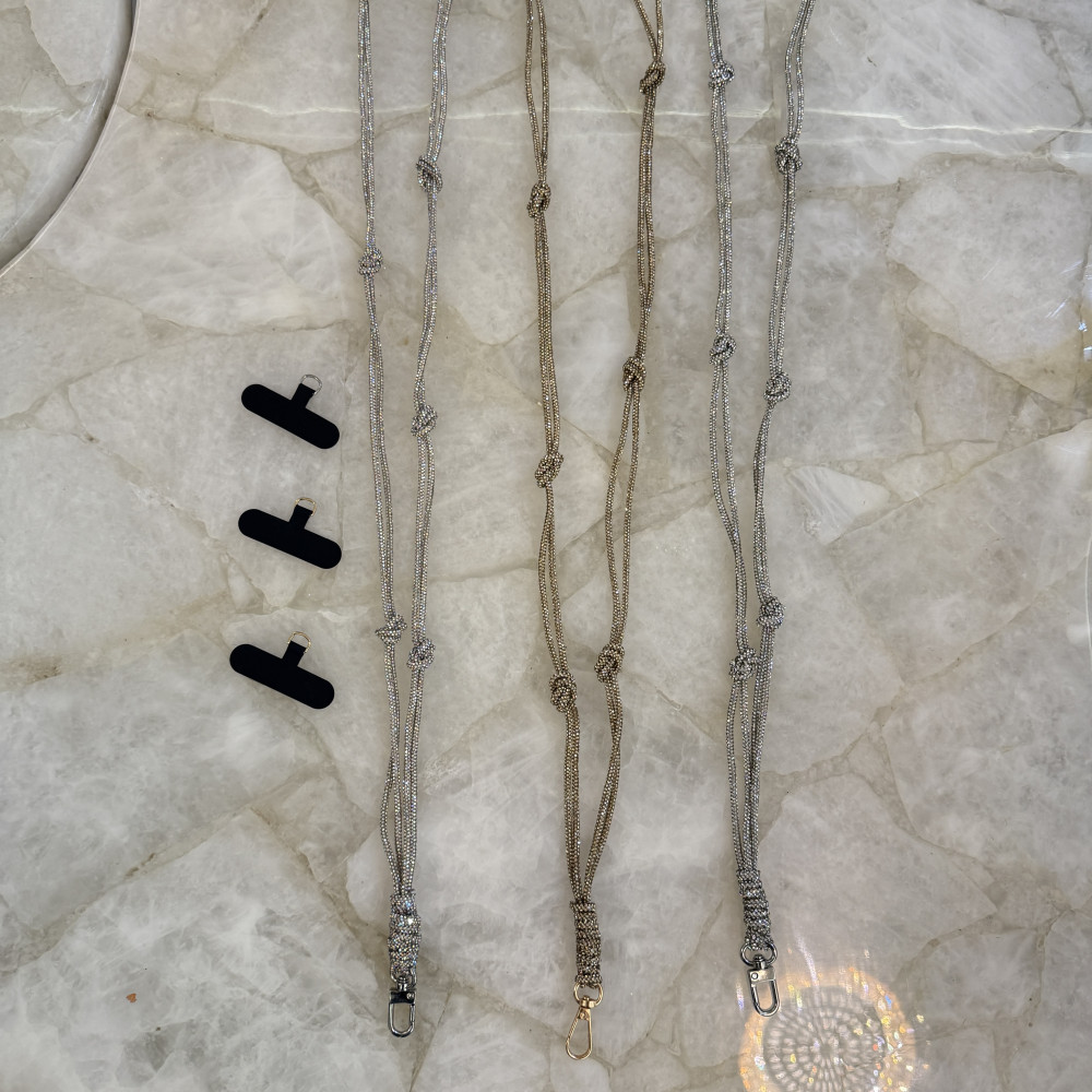 Image of Knotted Double-Line Rhinestone Mobile Sling