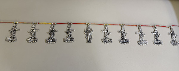 Traditional Ganesh Ji and Lakshmi Ji Metal Bandarwal – Design 2 | Oxidized Finish