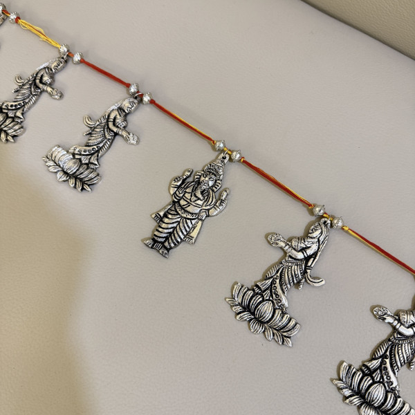 Traditional Ganesh Ji and Lakshmi Ji Metal Bandarwal – Design 2 | Oxidized Finish