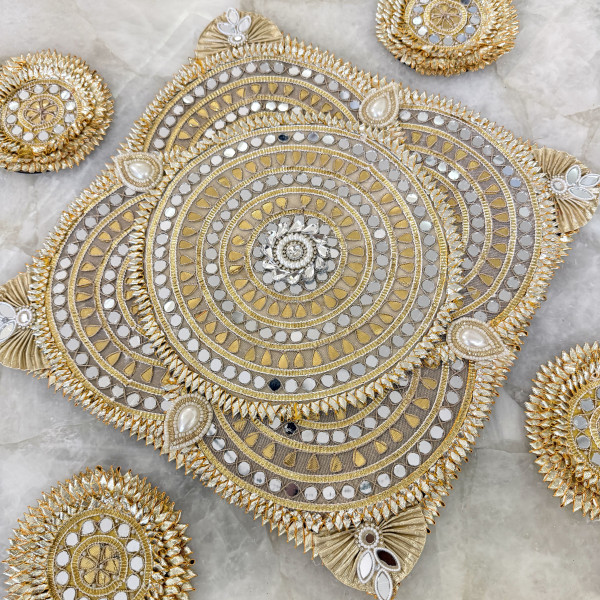 Classic Gota Patti & Mirror Rangoli – Set of 5