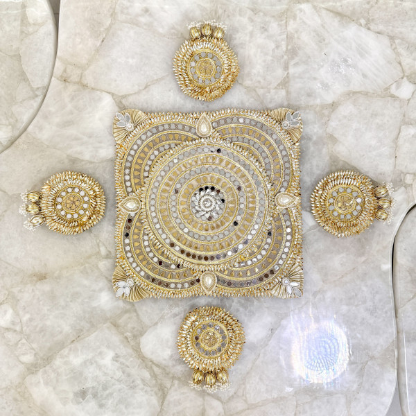 Classic Gota Patti & Mirror Rangoli – Set of 5