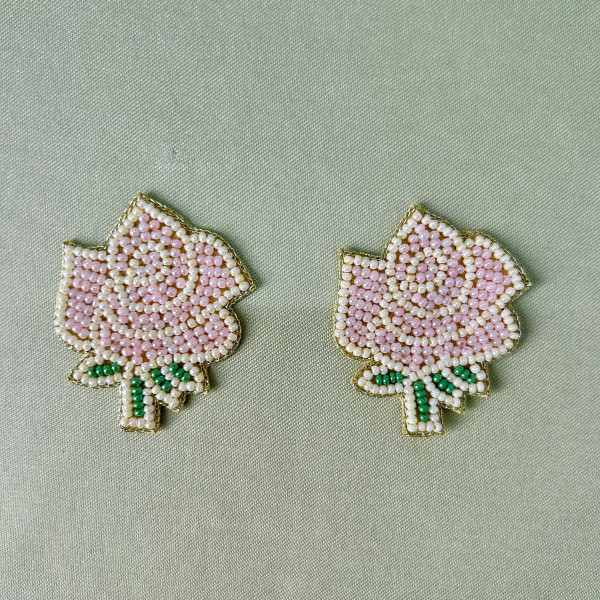 Rose Flower Hand-Embroidered Beadwork Patch (Pack of 6 pcs)